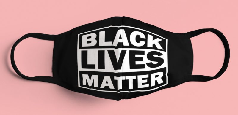 Black Lives Matter cloth face mask (color: black)