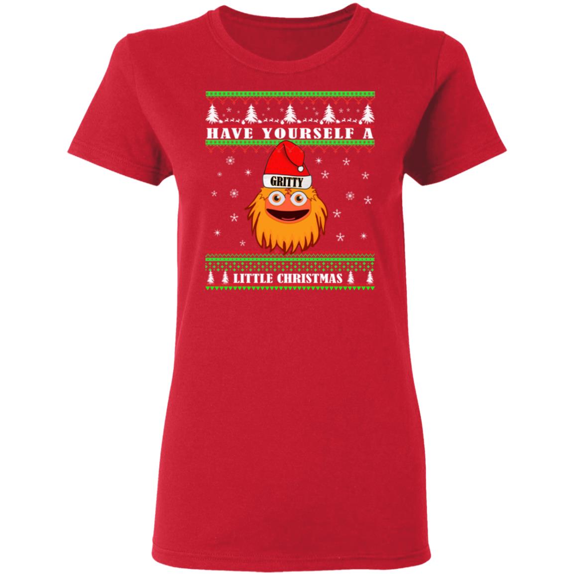 Ladie Short Sleeve T Shirt Hoodie Have Yourself A Gritty Little Christmas Sweater Short Sleeve Long Sleeve 