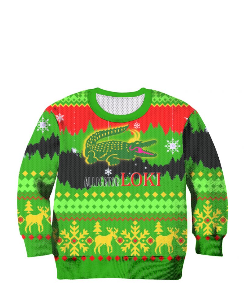 Alligator Loki ugly christmas sweater 5