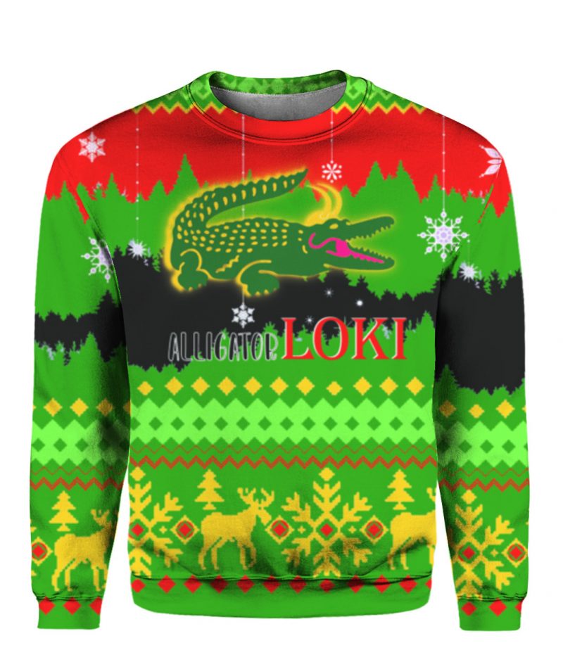 Alligator Loki ugly christmas sweater 6