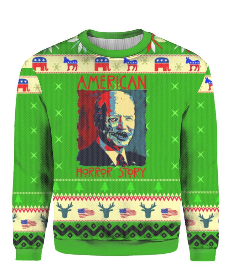 American Horror Story Joe Biden Ugly Christmas Sweater