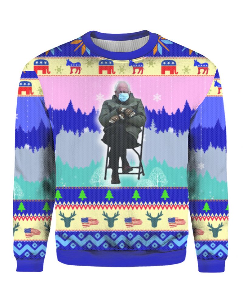 Bernie Sanders Mittens Ugly Christmas Sweater