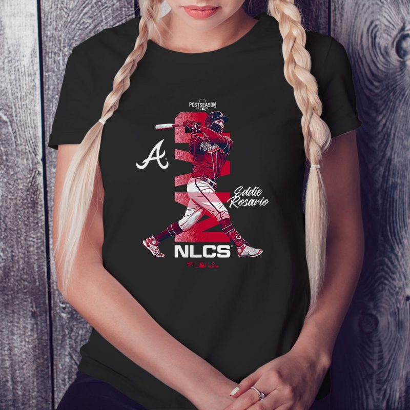 Black Ladies Tee Atlanta Braves Eddie Rosario 2021 National League Champions MVP T Shirt