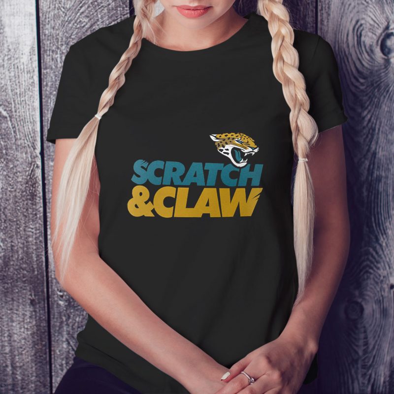 Black Ladies Tee Jacksonville Jaguars Hometown Scratch Claw T Shirt