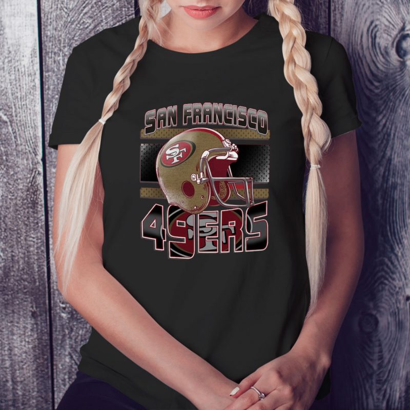 Black Ladies Tee San Francisco 49ers Scarlet Glory Days T Shirt