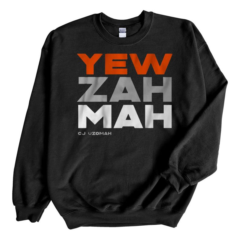 Black Sweatshirt CJ UZomah YEW ZAH MAH T shirt