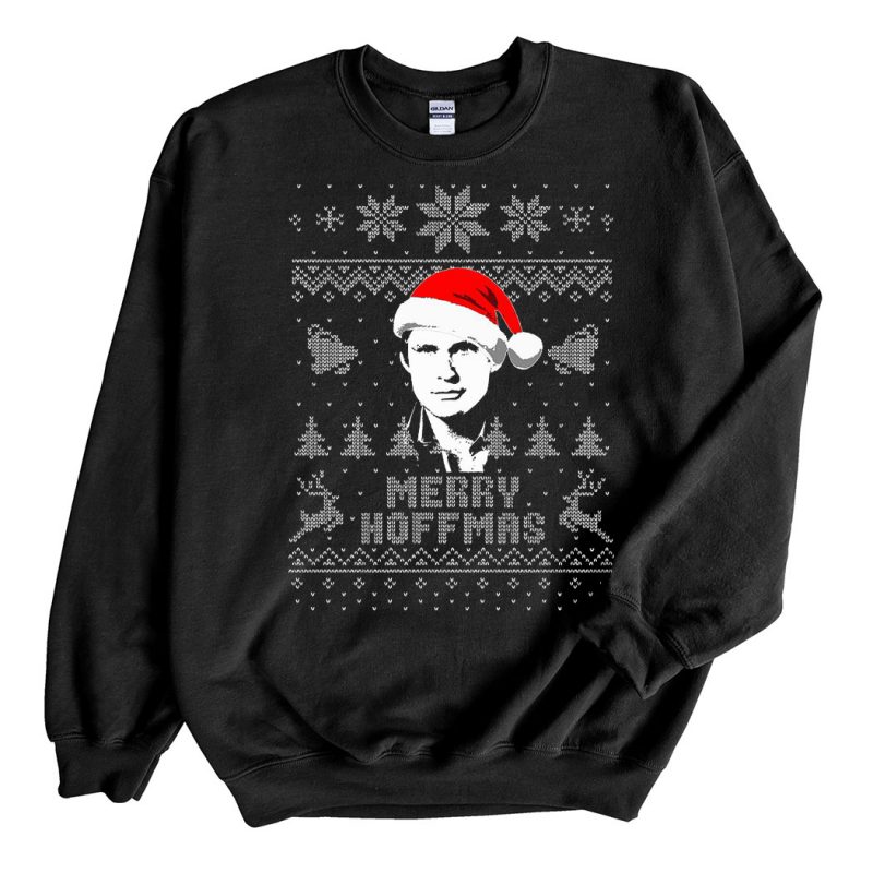 Black Sweatshirt David Hasselhoff Merry Hoffmas Ugly Christmas Sweater
