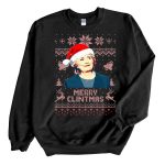 Black Sweatshirt Hillary Clinton Merry Clintmas Ugly Christmas Sweater