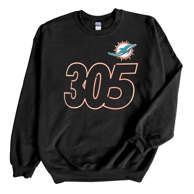 Black Sweatshirt Miami Dolphins Hometown Collection 305 T Shirt