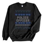 Black Sweatshirt Police Officer Ugly Christmas Sweater