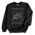 Black Sweatshirt Truck Driver Ugly Christmas Sweater