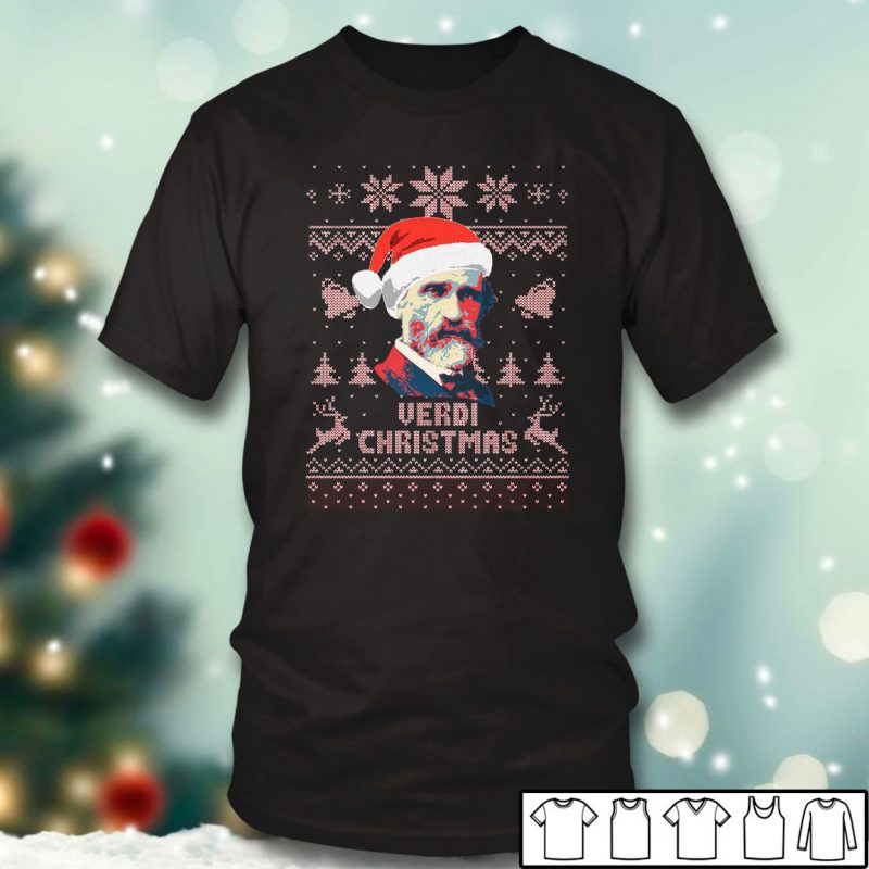 Black T shirt Giuseppe Verdi Christmas Ugly Christmas Sweater