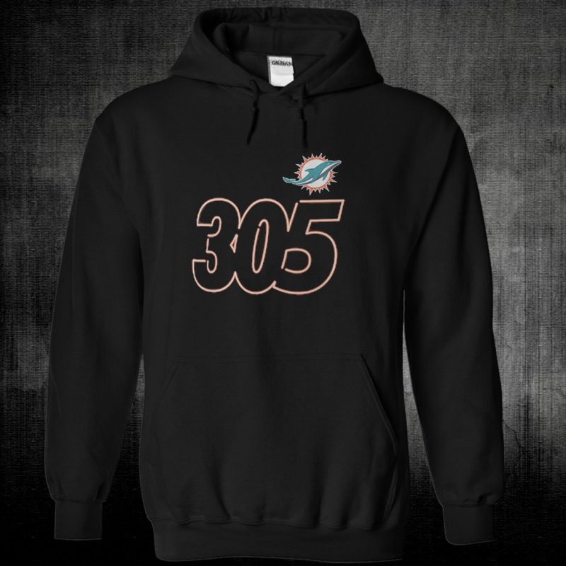 Black Unisex Hoodie Miami Dolphins Hometown Collection 305 T Shirt