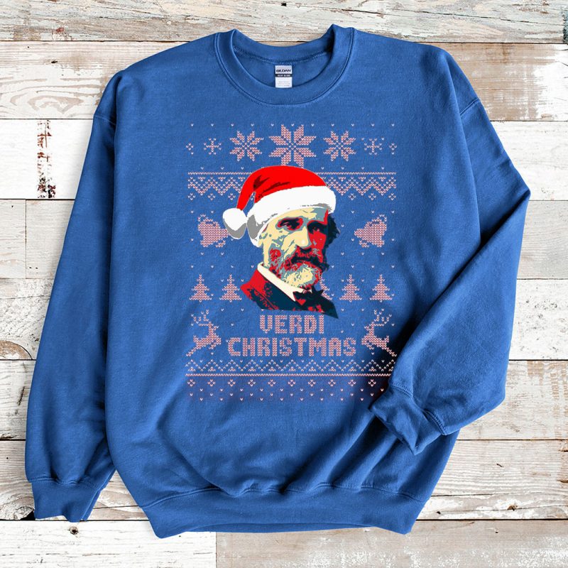 Blue Sweatshirt Giuseppe Verdi Christmas Ugly Christmas Sweater