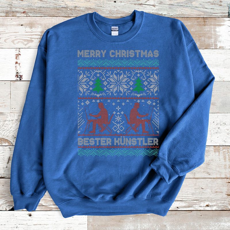 Blue Sweatshirt Knstler Crazy Artist Ugly Christmas Sweater