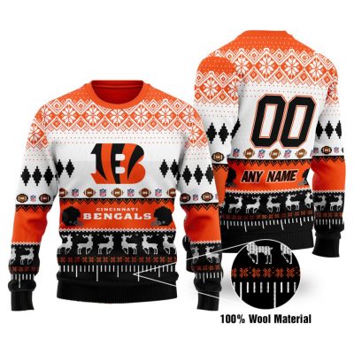 Custom Name NFL Cleveland Browns Ugly Christmas Sweater