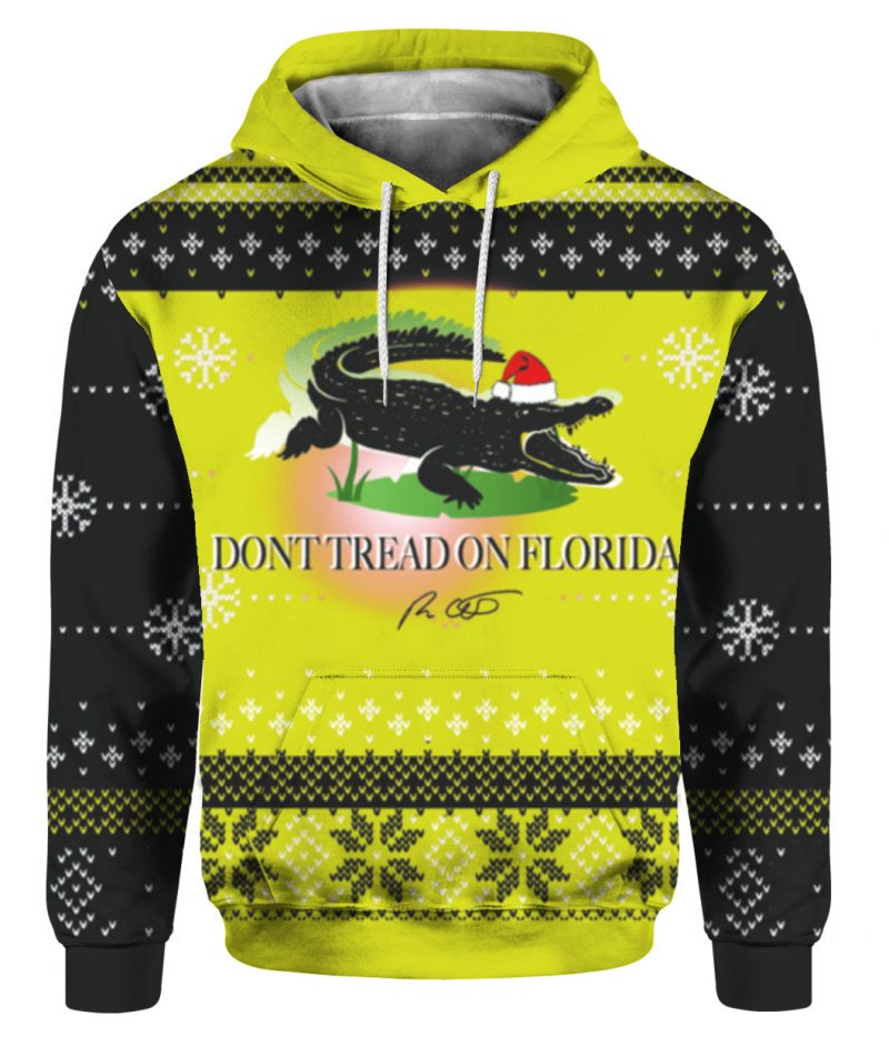Dont tread on me Florida Alligator Ugly Christmas Sweater 3