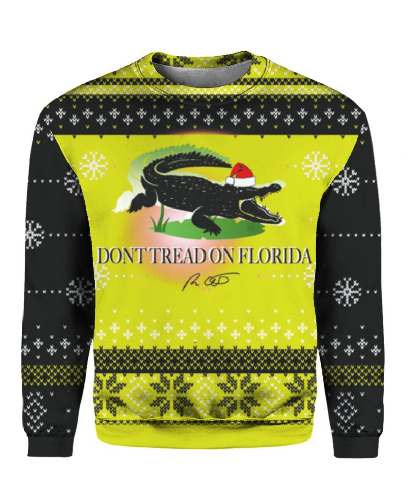 Dont tread on me Florida Alligator Ugly Christmas Sweater 6