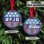 FJB Lets Go Brandon Biden Christmas Ornament Two Sided