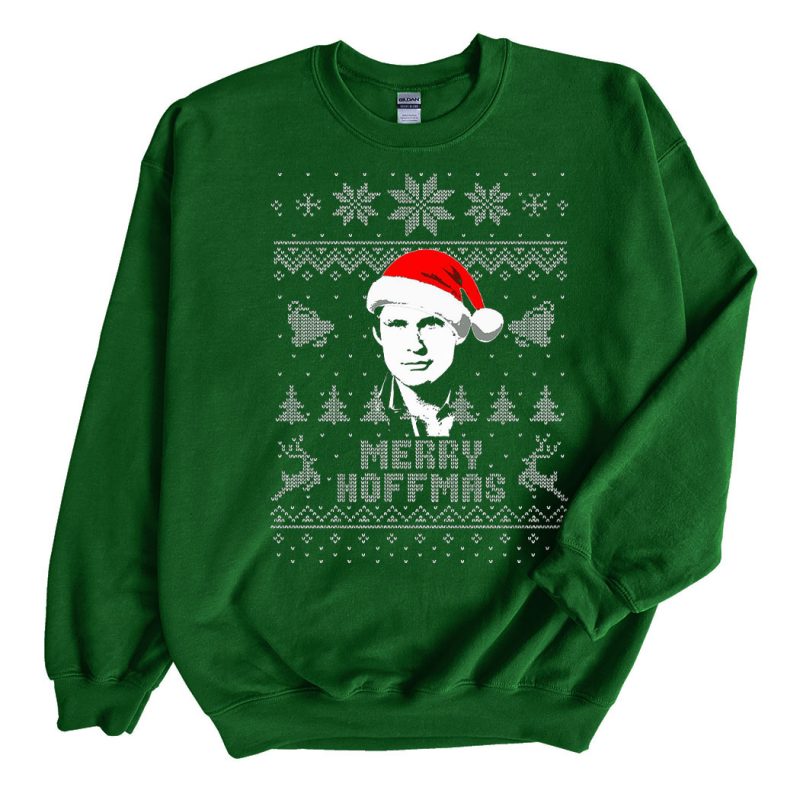 Green Sweatshirt David Hasselhoff Merry Hoffmas Ugly Christmas Sweater