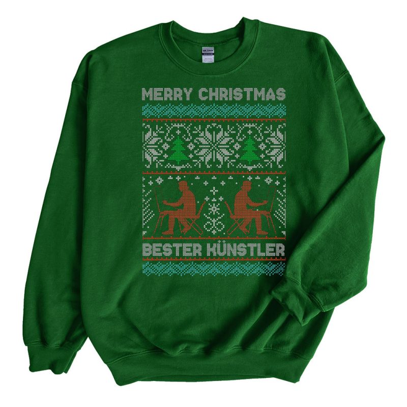 Green Sweatshirt Knstler Crazy Artist Ugly Christmas Sweater
