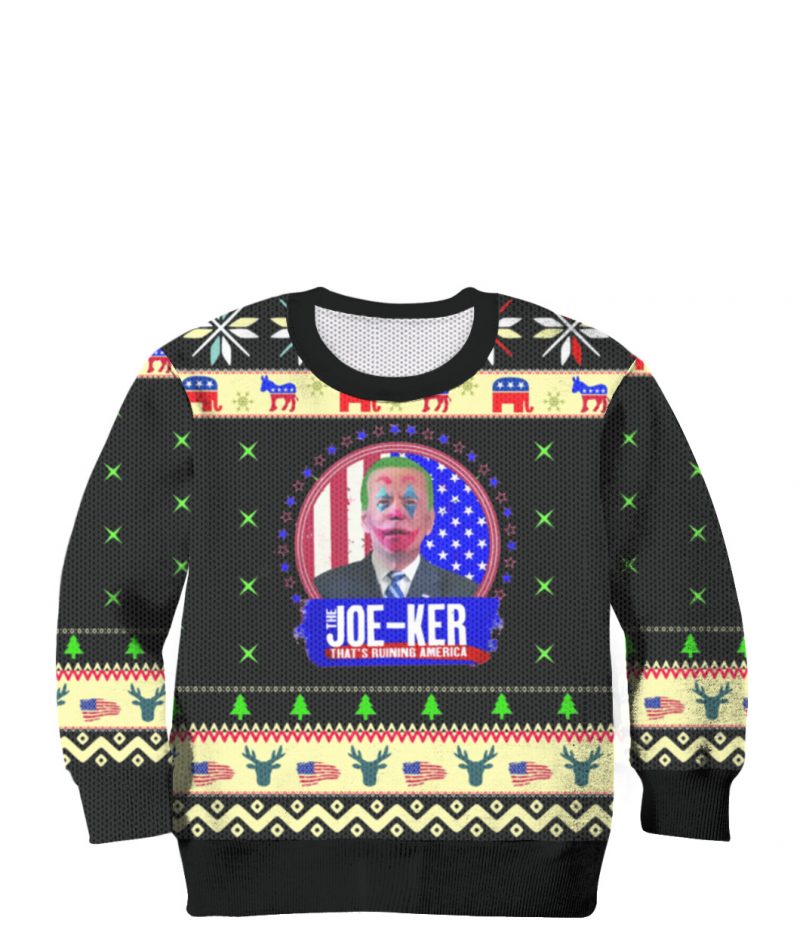Joe Biden The Joe Ker Joker Ugly Christmas Sweater 5