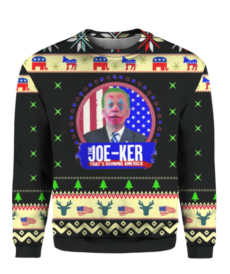 Joe Biden The Joe Ker Joker Ugly Christmas Sweater 6