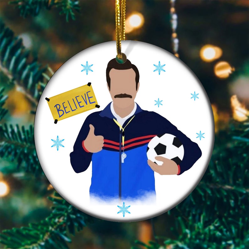 Merry Christmas Ted Lasso Soccer Believe 2021 Ornament 1