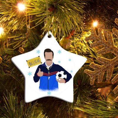 Merry Christmas Ted Lasso Soccer Believe 2021 Ornament