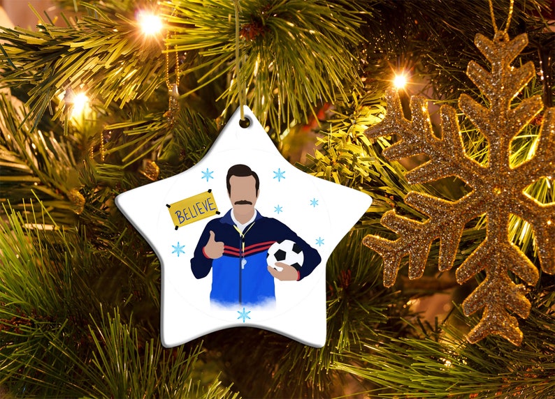 Merry Christmas Ted Lasso Soccer Believe 2021 Ornament