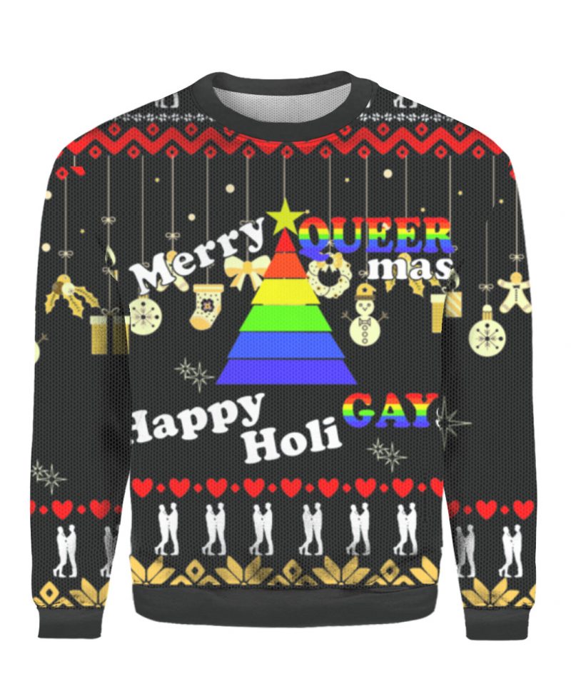 Merry queer mas happy Holi gays Christmas sweater