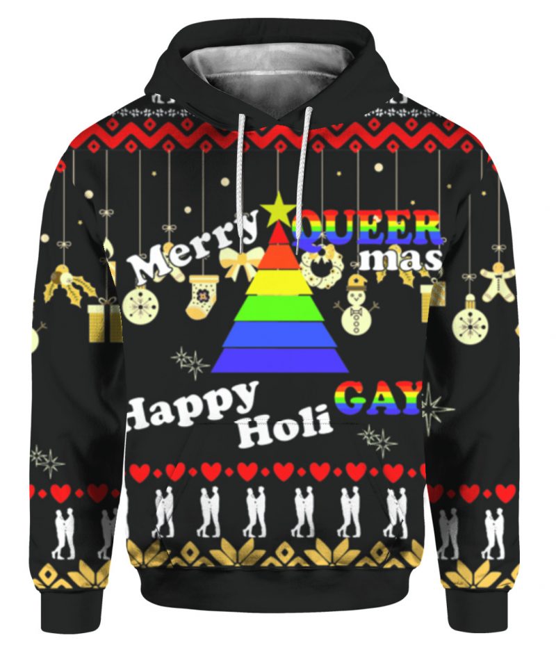 Merry queer mas happy Holi gays Christmas sweater 3