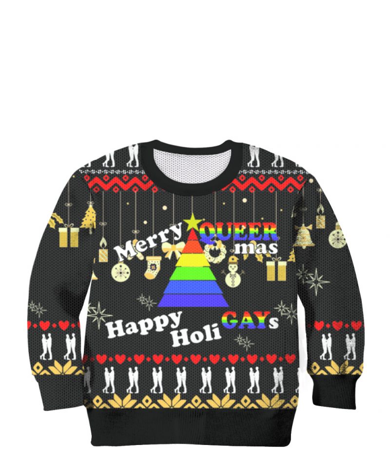 Merry queer mas happy Holi gays Christmas sweater 5