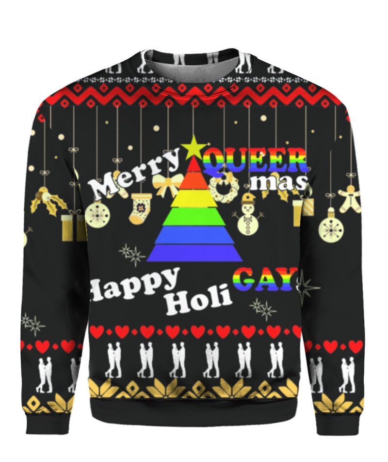 Merry queer mas happy Holi gays Christmas sweater 6