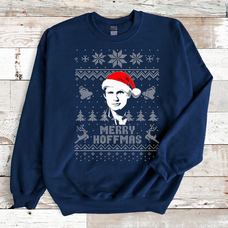 Navy Sweatshirt David Hasselhoff Merry Hoffmas Ugly Christmas Sweater