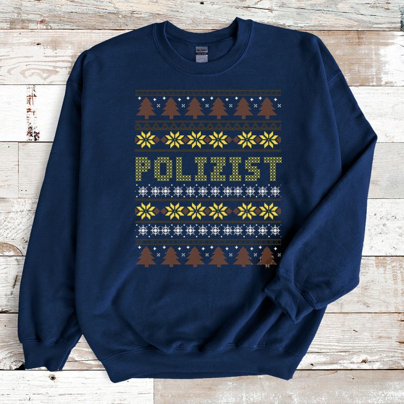Navy Sweatshirt Polizist Officer Ugly Christmas Sweater