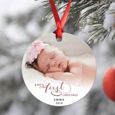 Personalized Baby girl first christmas ornament 2021 1