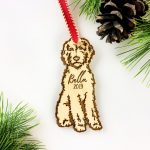 Personalized Golden doodle Wood Ornament