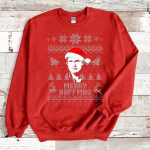 Red Sweatshirt David Hasselhoff Merry Hoffmas Ugly Christmas Sweater
