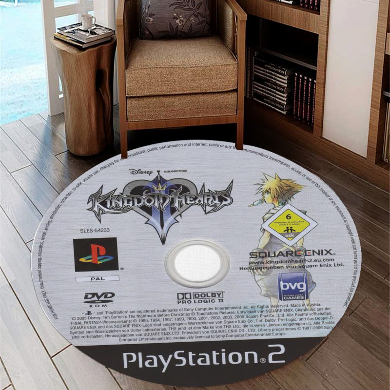 Kingdom Hearts 2 playstation 2 disc Round Rug Carpet