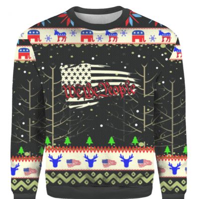 We the people American flag Christmas Sweater