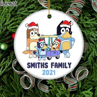 2021 Family Bluey Christmas Ornament Personalized Gifts