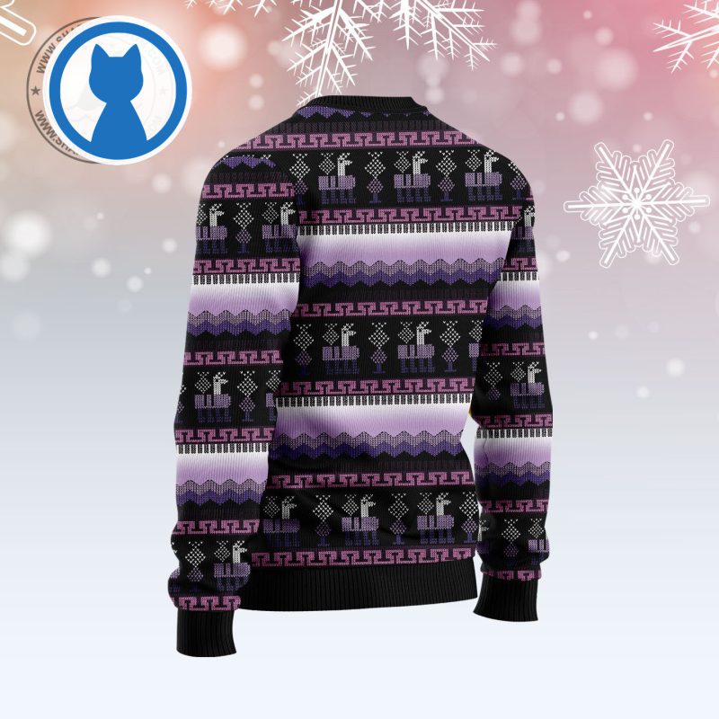 Alpaca Purple Pattern Ugly Christmas Sweater 2