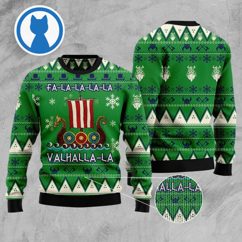 Amazing Viking Valhalla la Ugly Christmas Sweater 3