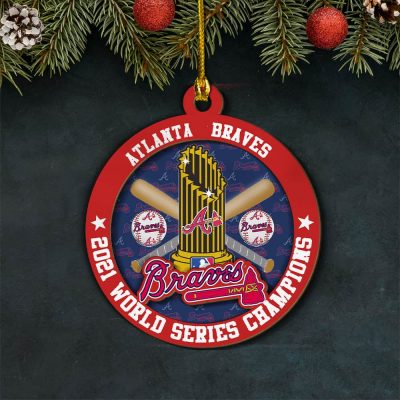 Atlanta Braves 2021 World Series Champions Wood Ornament