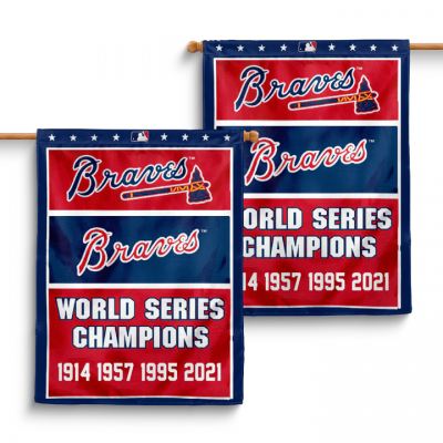 Atlanta Braves 4 Times World Series Champions 2021 Flag