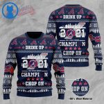 Atlanta Braves Drink Up 2021 Champion Chop On Ugly Christmas Sweater