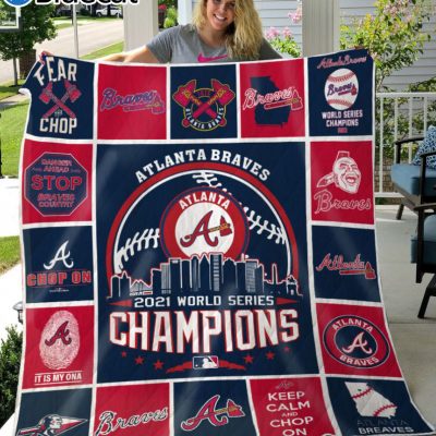 Atlanta Braves Mlb World Series Champions 2021 Quilt Blanket Atlanta Braves Quilt Atlanta Braves Fleece
