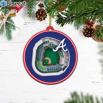 Atlanta Braves Stadium Ornament 2 Layered Wood 1