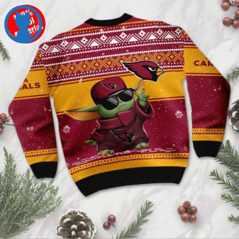 Baby Yoda Arizona Cardinals Ugly Christmas Sweater 1